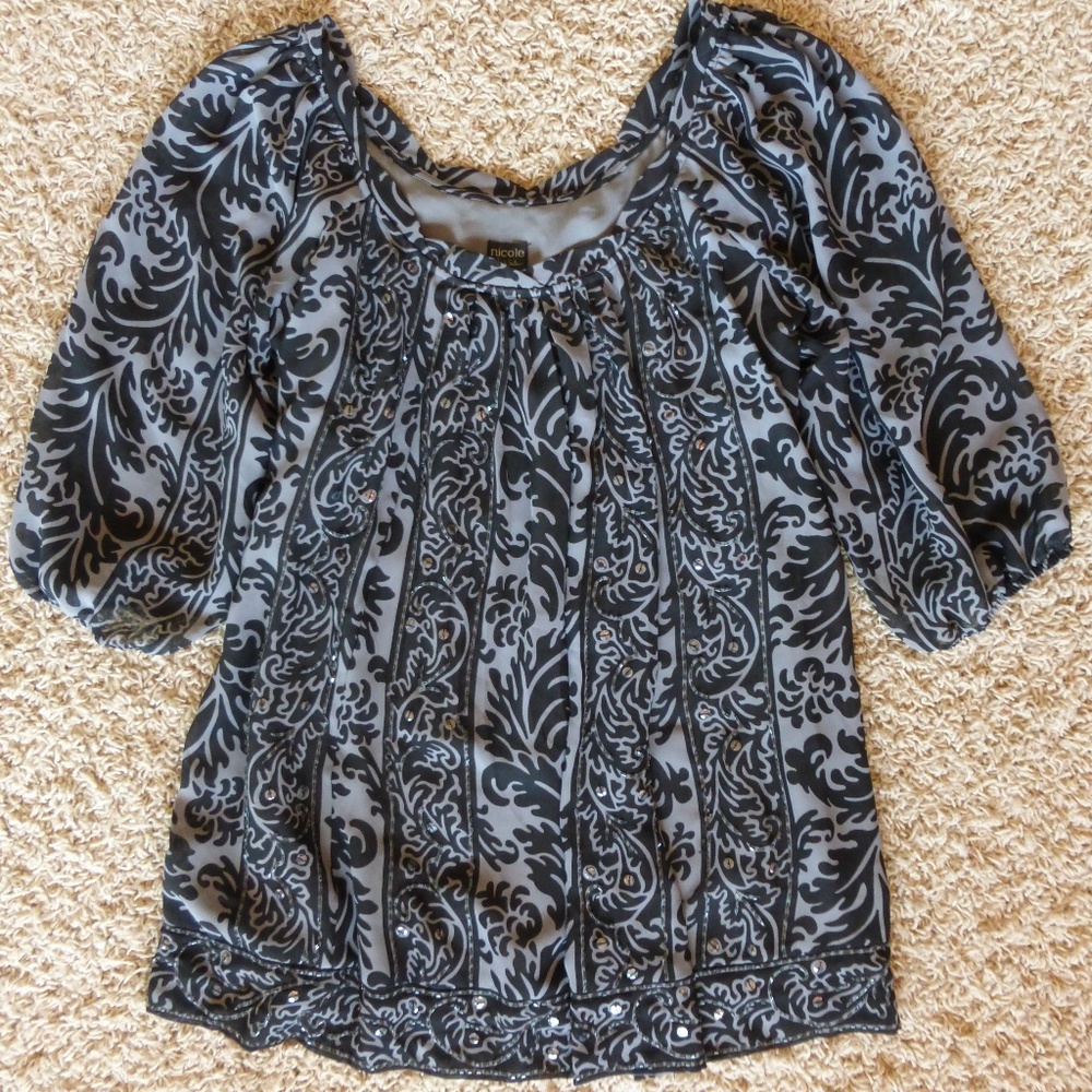 Nicole Sheer Top with Sequins